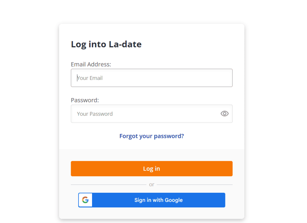 LaDate login process